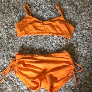 Hotdrop Bright orange hot Yoga set